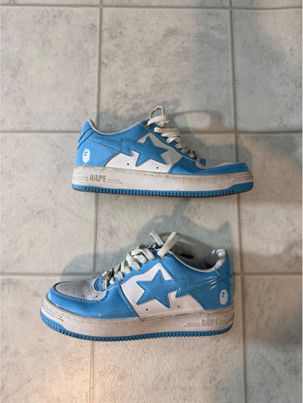 BAPE STA low top sneakers light blue white